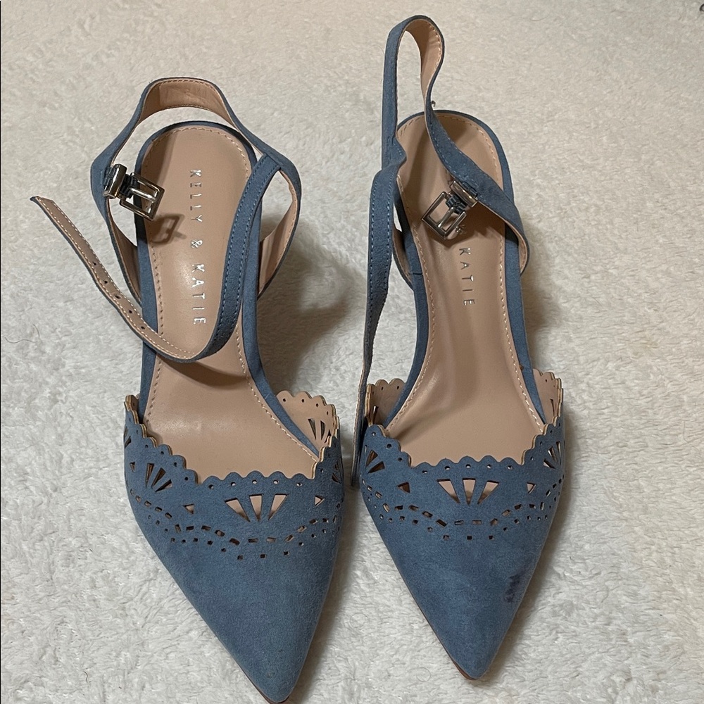 Kelly & Katie Blue Cutout Heels